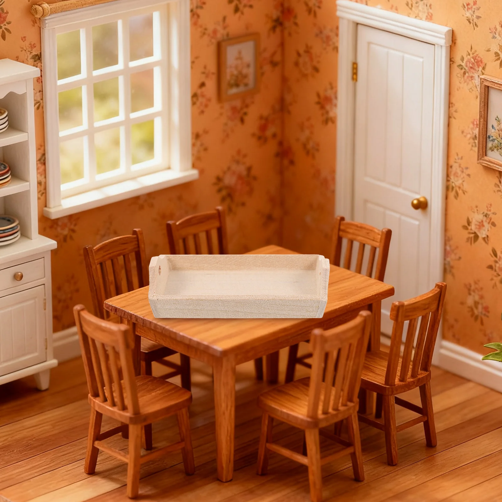 Mini Taca Ozdobna do Miniaturowej Kuchni, Zastawa Stołowa, Zestaw do Zabawy dla Dzieci, Zabawka dla Dzieci, Zestaw Obiadowy, Model Prostokątny