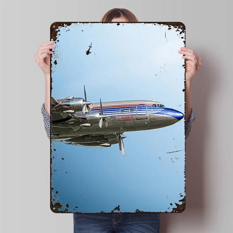 Douglas DC-6 Printed Poster Customized Retro Wall Art Vintage Metal Tin Signs for Decoration Living Room Decorations Man Cave