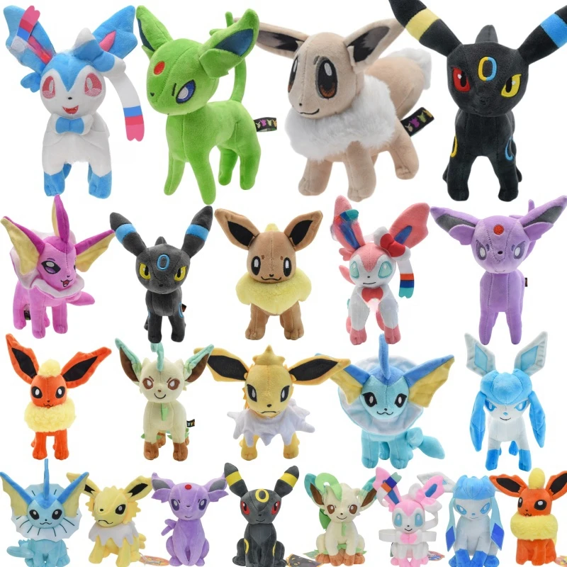 

New 24 Styles Pokemon Eevee Evolution Plush Toys Anime Characters Umbreon Espeon Sylveon Plush Dolls Toy Gifts For Children