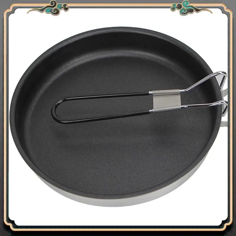 

Ultralight Titanium Frypan Outdoor Camping Hiking Tableware Cookware Picnic Cooking Utensils Frying Pan Durable