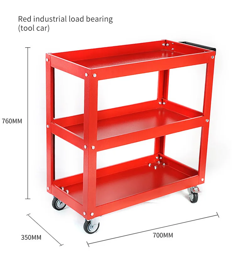 3-Layer Heavy- Commercial-gr Utility Vehicle Steel Wire Rolling Vehicle with Handle Bar Service Vehicle with Wheels