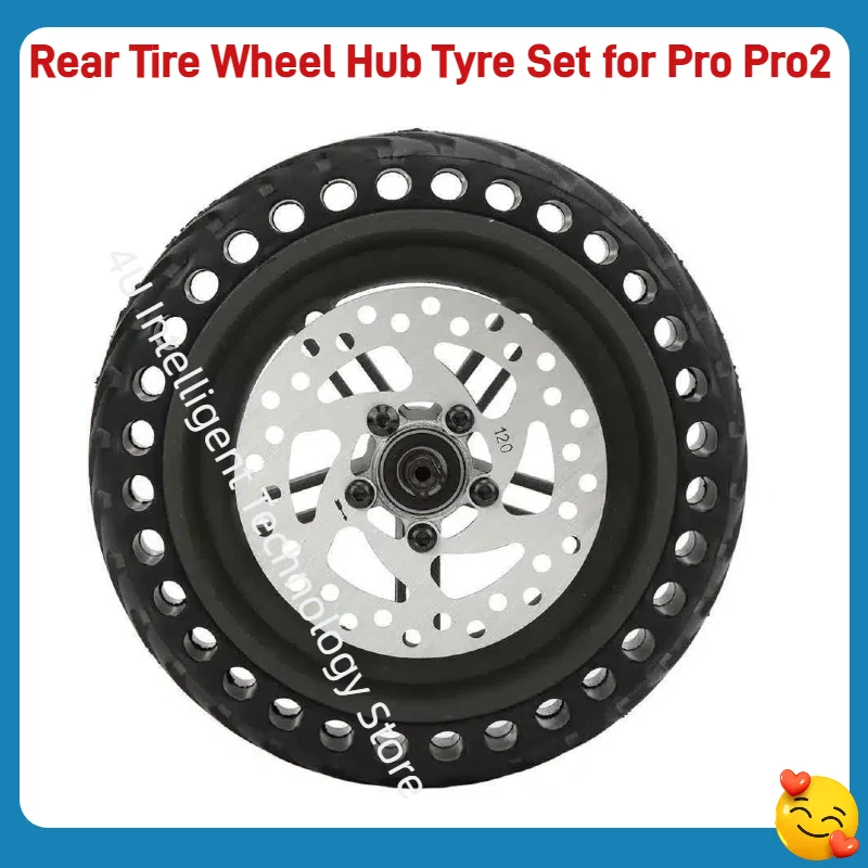 Electric Scooter Rear Wheel Kit with Solid Tire Inflatable Tyre And Disc Brake Plate for M365 1S pro Pro2 Scooter Parts Upgrade