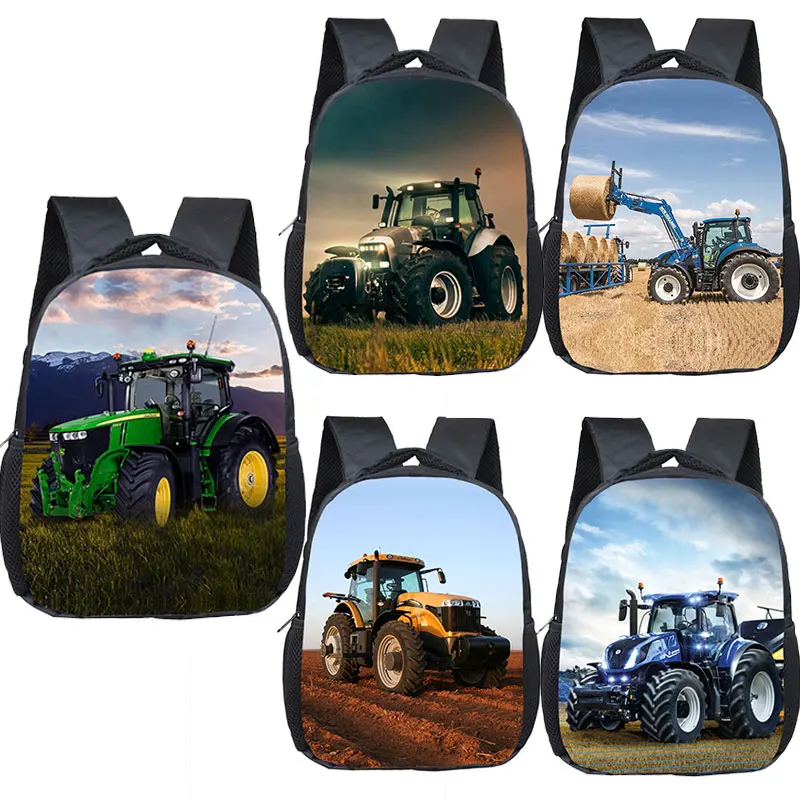 Spelen Met Landbouwtractor Print Rugzak Kinderen Schooltassen Jongens Meisjes Kleuterschool Baby Peuter Schooltas Kids Book Tassen Gift