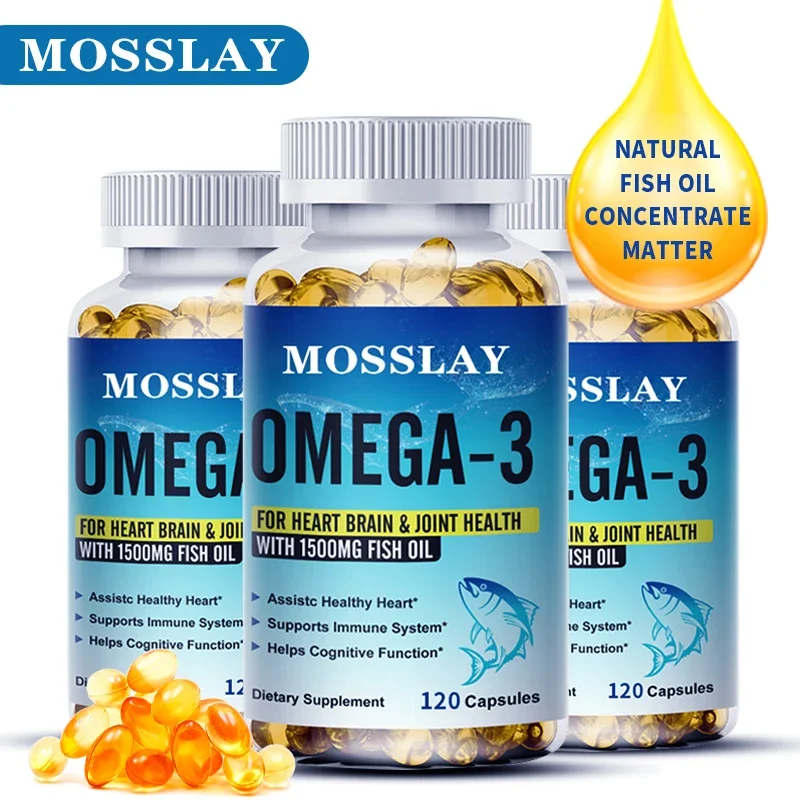 

Omega-3 Fish Oil 1500 mg with EPA and DHA for Calcium Absorption Dietary Capsules