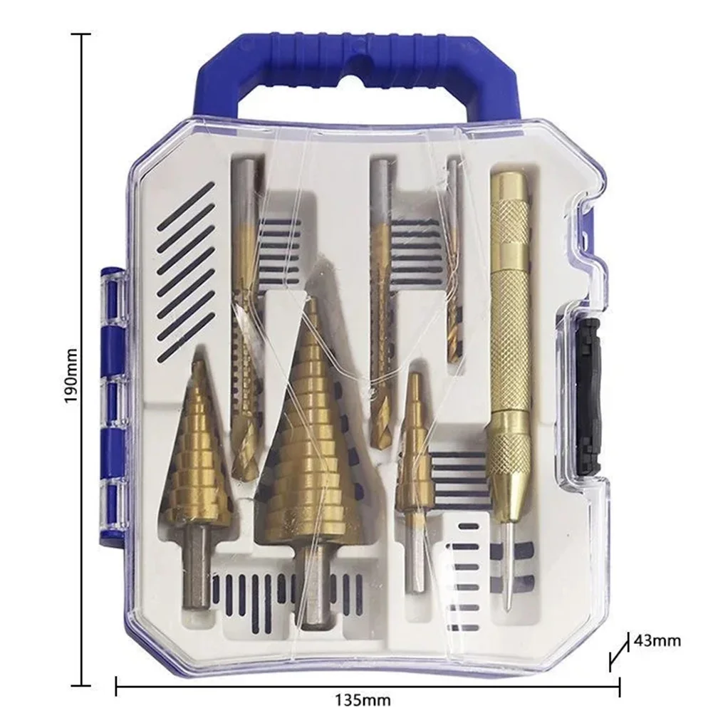 مجموعة منشار لقمة مثقاب متدرج ، قلب أعمال خشبية ، فتاحة ثقب معدنية ، مثقاب مركزي ، قاطع طحن تيتانيوم ، 3 أو 6 أو 50 أو 8 مثقاب ، 4-12 أو 4-20 أو 4-32 في ، 7 #3