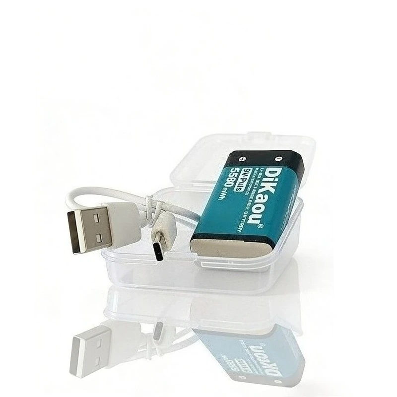 9V pulse lithium battery 5580mWh with Type-c usb charging interface / suitable for multimeters / other 9V electrical appliances