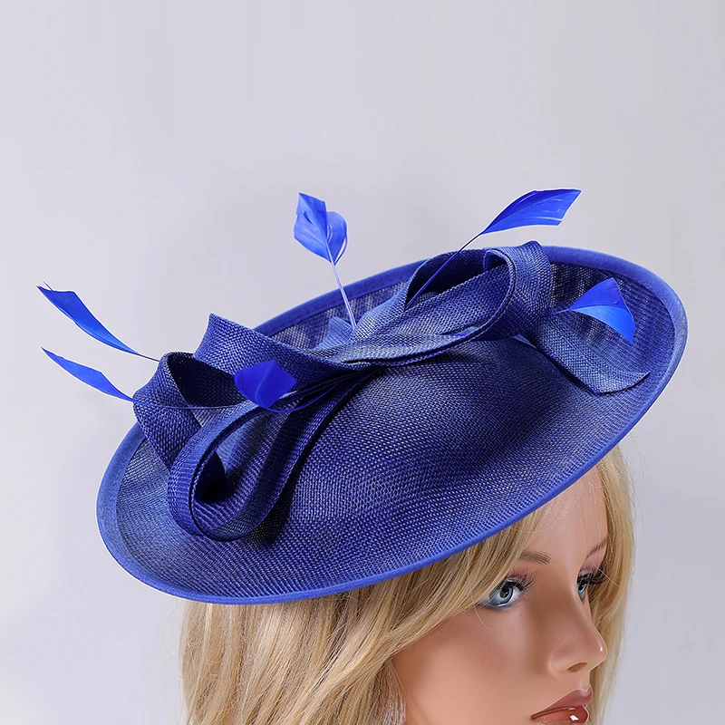 facinators Women Hat Summer Italy Sinamay hat  church hat Vintage Hepburn Fashion Hat Cloth Linen Blend Decorated Hat