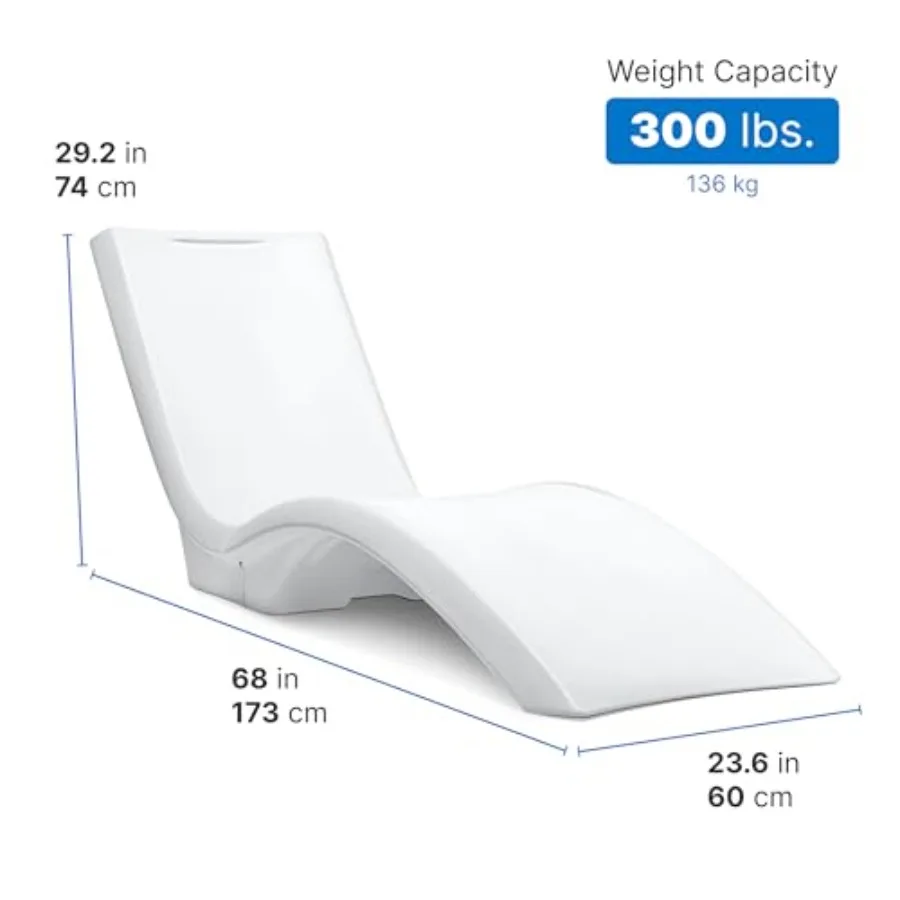Vero Pool Lounger 2-Pack, Weighted in-Pool Lounge Chairs for Tanning Ledge and Baja Shelf, White