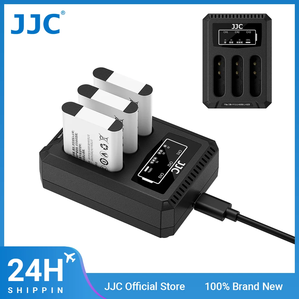 

JJC LI-90B DB-110 Battery Charger for Ricoh GR IIIx HDF GRIIIx GR3x GR III HDF GRIII GR3 WG-6 G900 Olympus TG-7 TG-6 TG-5 TG-4 3