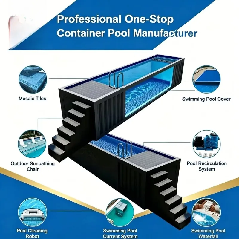 Container Pool Outdoor Swimming Pool Luxury Modular Structure for Backyard Resort Villa and Leisure Areas