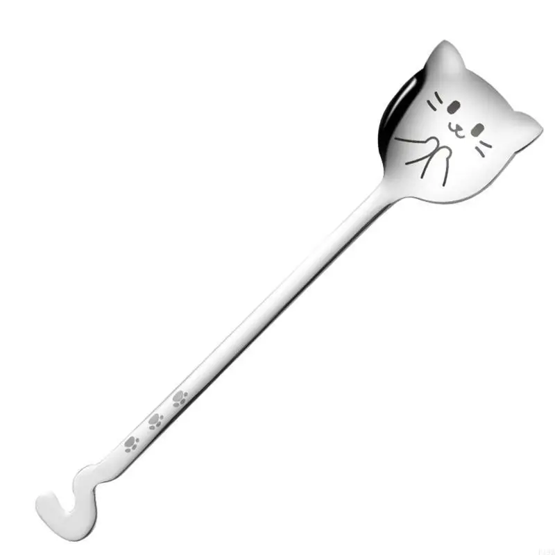 F19B for Cat Espresso Spoons Mini Coffee Spoon 6.29 Inches Stainless Steel Small Spoons for Dessert Ice Cream Tea Coffee