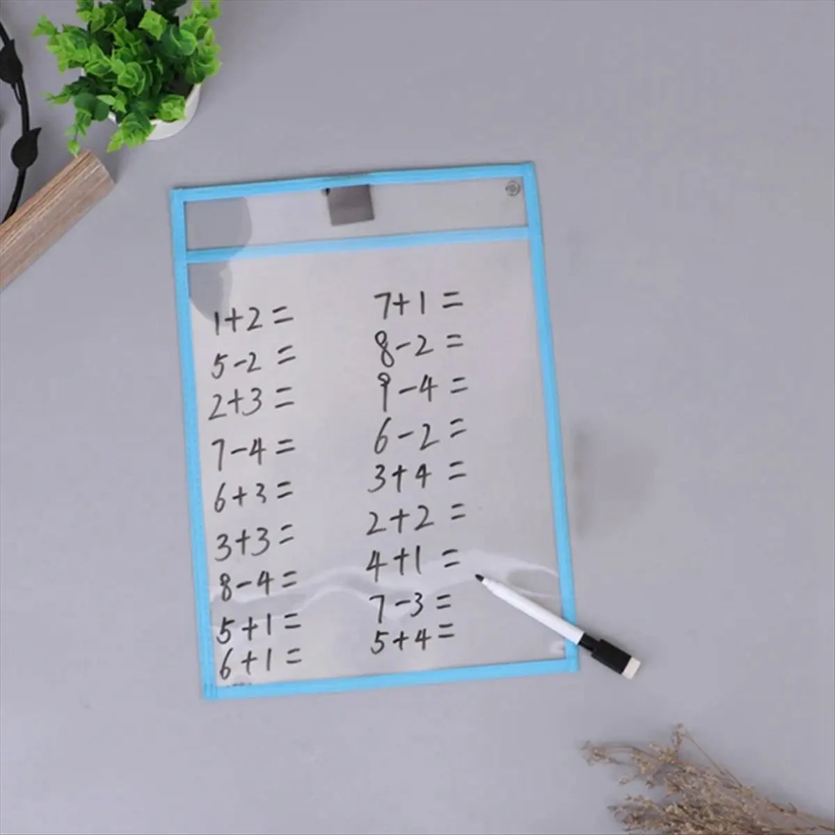 Fits for 10Pcs Transparent File Pocket Folder Sleeves Oversized Reusable Dry Erase Clear Stationery Storage Folder File Pouch
