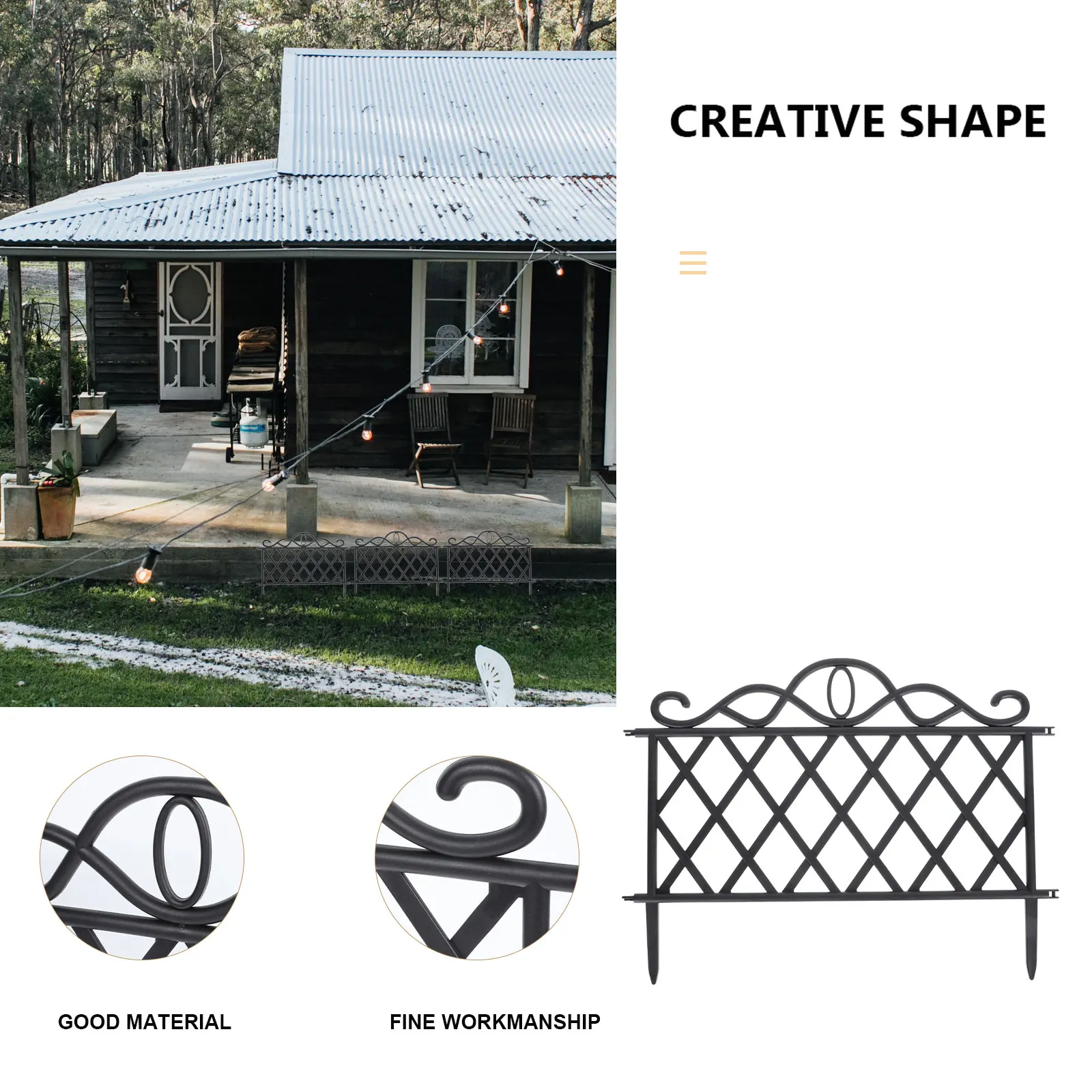 

Plastic Fences Garden Decor Lightweight Sturdy Practical Landscape Border Flowerbeds Driveways Paths Lawns Dog Barrier Easy