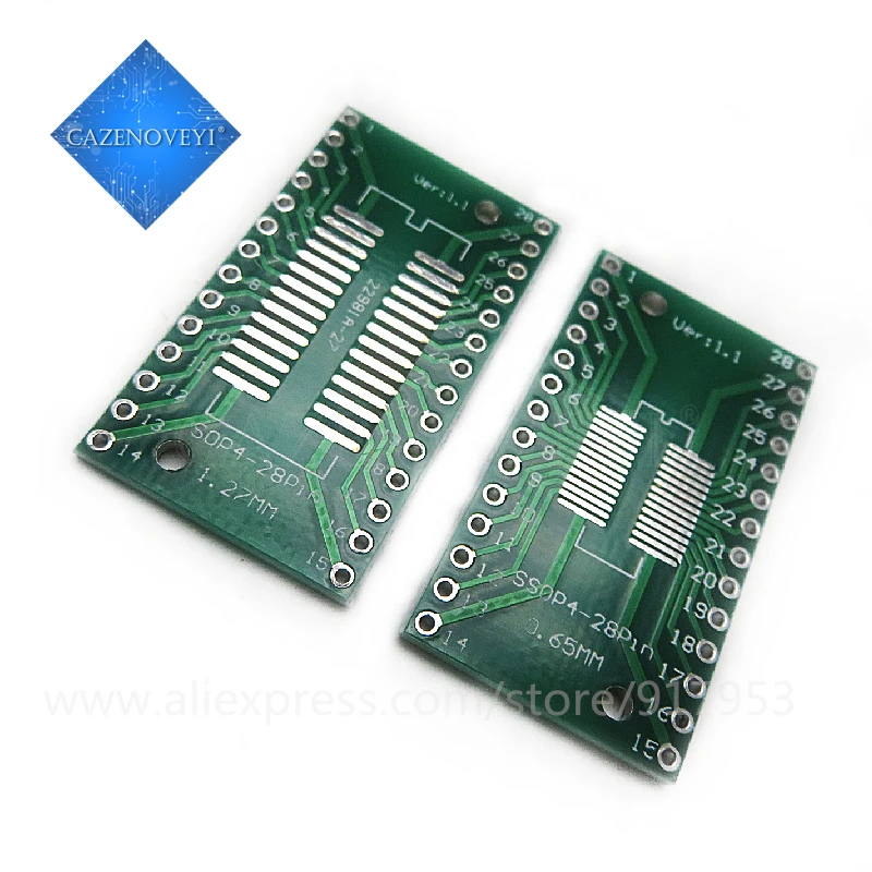 Placa de transferencia de Pin DIP, adaptador de paso, en Stock, TSSOP28, SSOP28, SOP28 a DIP28, 5 unidades por lote