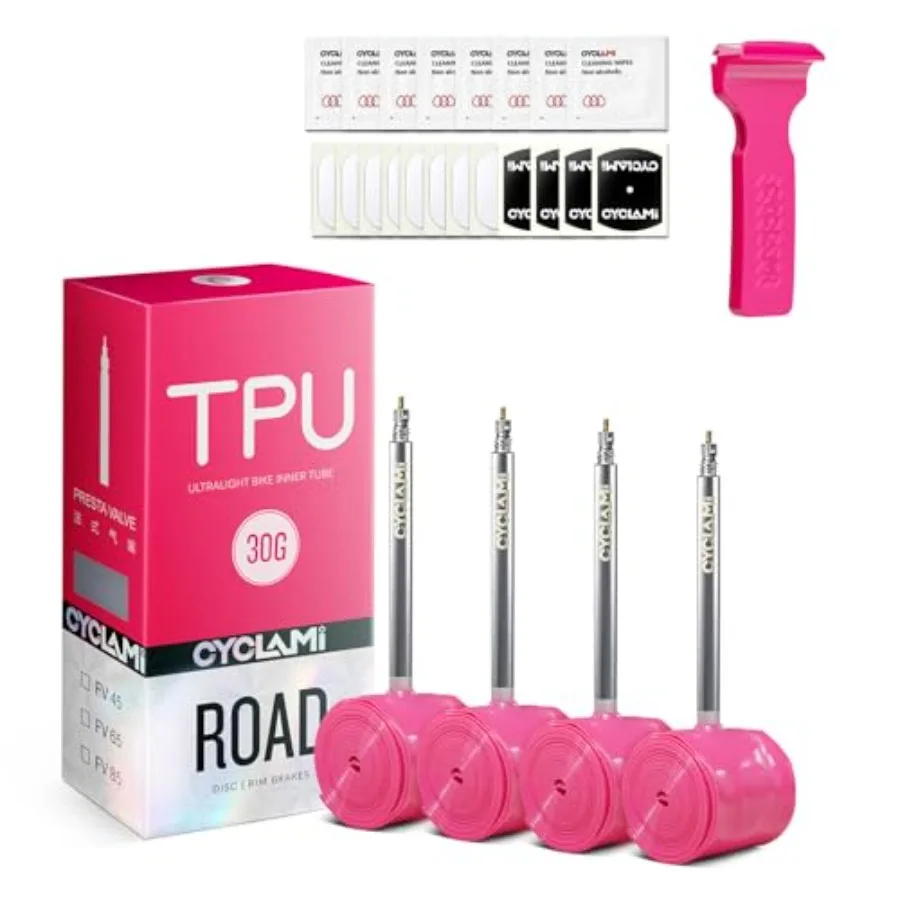 

TPU Inner Tubes 700 x 18-32c Upgraded Inner Tubes Ultra-Light 30g Bicycle Inner Tube with 45/65/85mm Length of Presta Metal Val