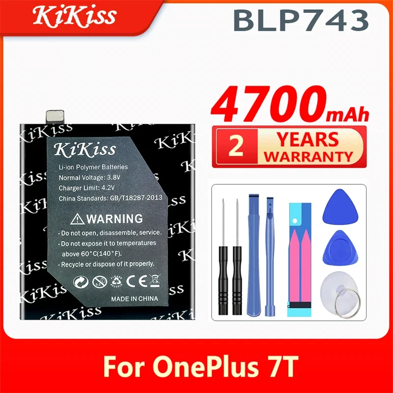 

Аккумулятор для телефона KiKiss BLP743, 4700 мАч, для OnePlus 7T One Plus 7T 1 + 7T, литий-полимерные сменные батареи