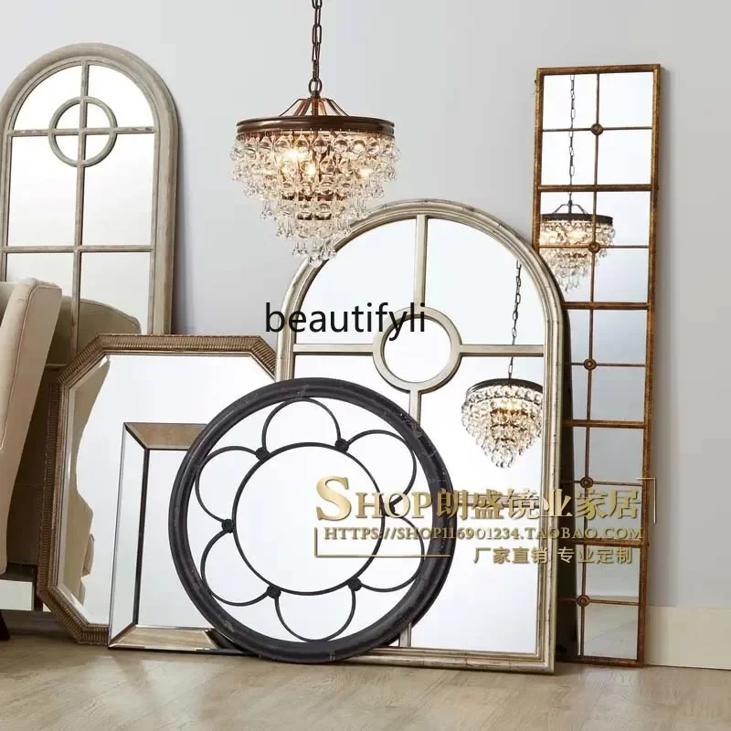 YL  wall-mounted bathroom mirror, American-style living room background wall decoration  dining side enigma mirror customizatio