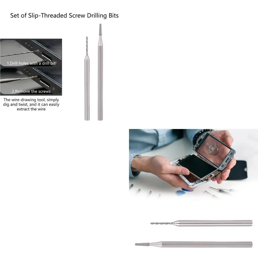 

652F Sliding Thread Drill Bit Set for Stripped Screw Removal Easy Reverse Out Damaged
