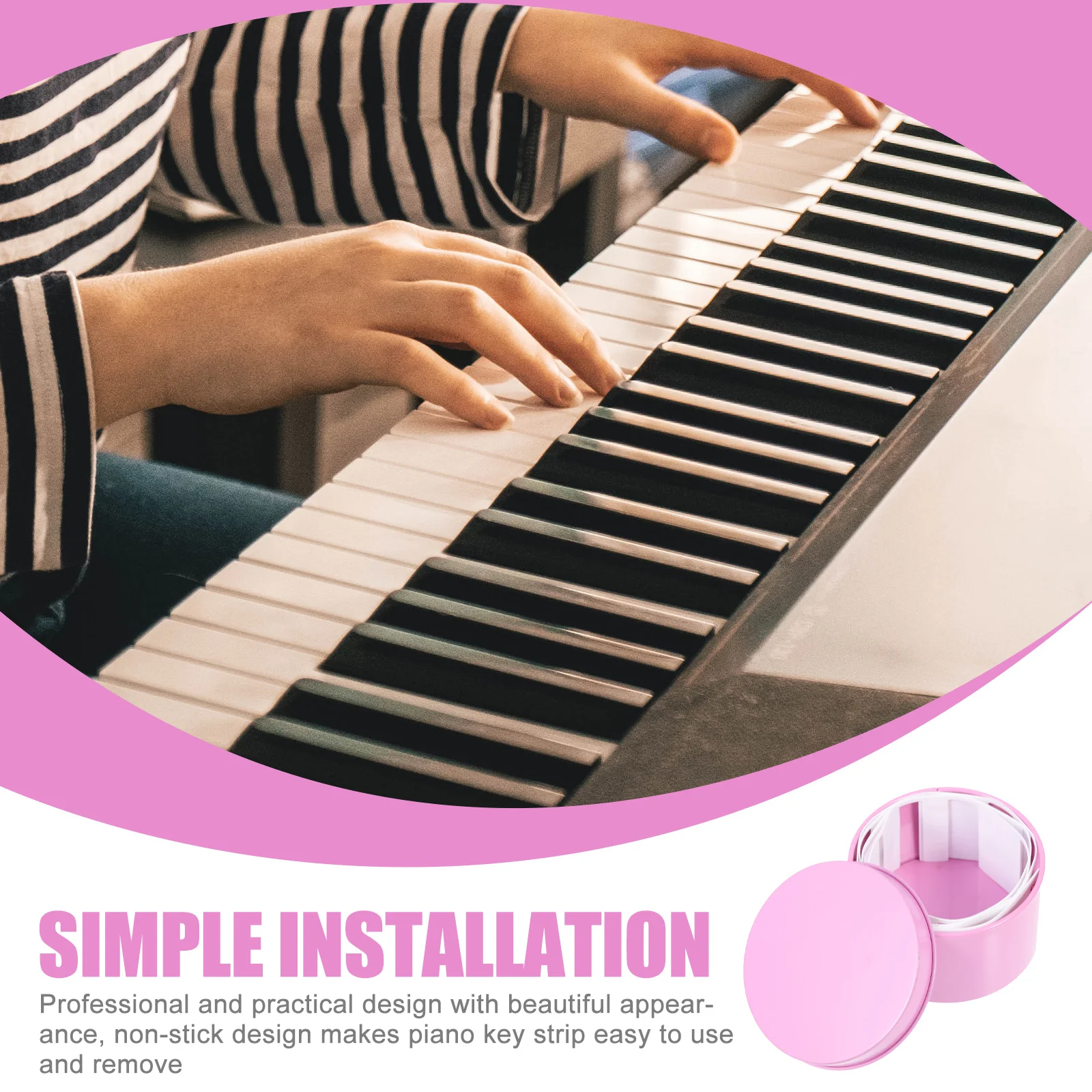 

Piano Key Strips Non-Stick Durable Smooth Clear Printing Reusable Removable Labels For Beginners Learning Piano Accessory