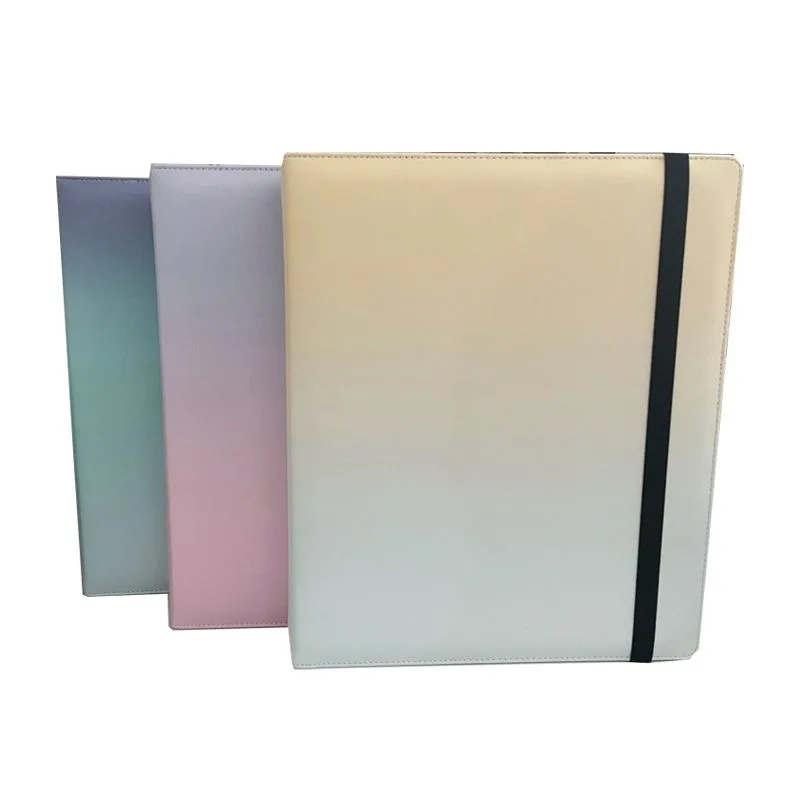 

Big A4 Gradient Binder Photocard Holder Kpop Idol Card Photo Album PU Leather Macaron Loose Leaf Cover Photo Card Postcard Album