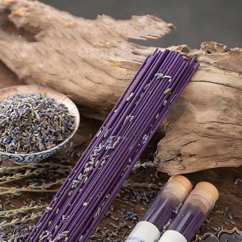 50PCS Lavender Incense Sticks Handmade Lavender Scented Sticks Incense Elegant Home Fragrance for Meditation Yoga