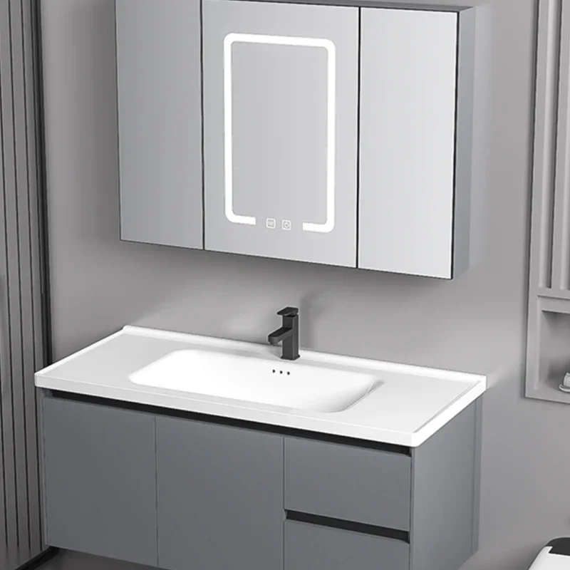 Sanitation Wash Basin Bathroom Cabinets Vanity Mirror Locker Home Furniture Luxury Bathroom Cabinets Simple Wall Miroir De Salle