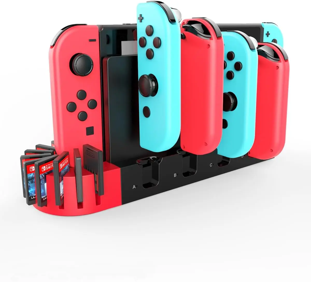 

Switch Charging Dock Switch Controller Charger for Nintendo Switch/Switch OLED with 9 Game Card Slots Storage Joy-Con Charger