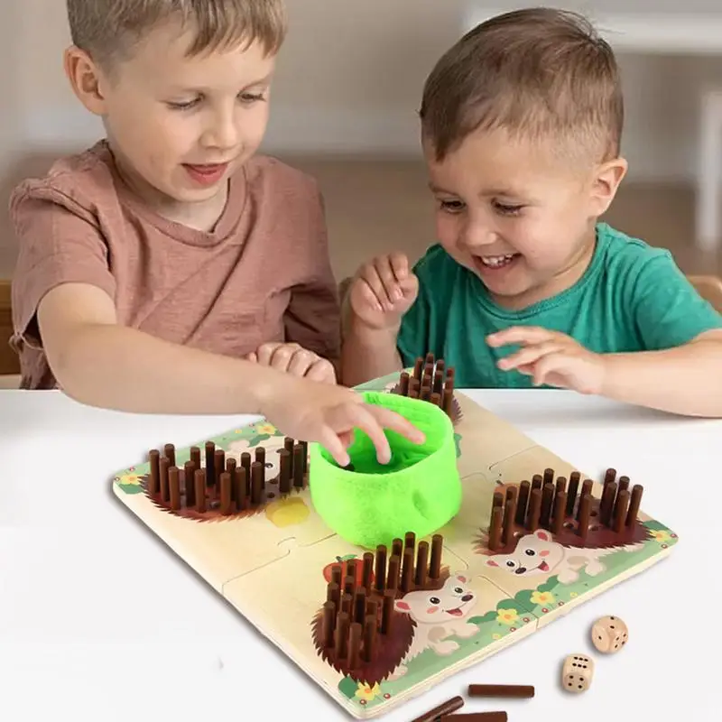 Hedgehog Stick Game Children Counting Matching Game Ages 3 Early Education Insert Stick Puzzle Board Parent-child Interaction