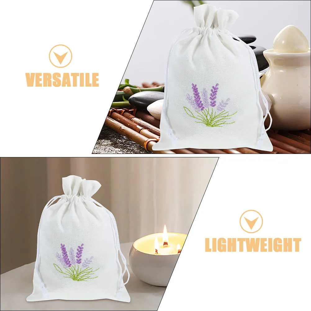 

5Pcs Lavender Packaging Bag Drawstring Canvas Sachet for Home Decor Gift Storage Dried Flowers Jewelry Wardrobe Car Portable