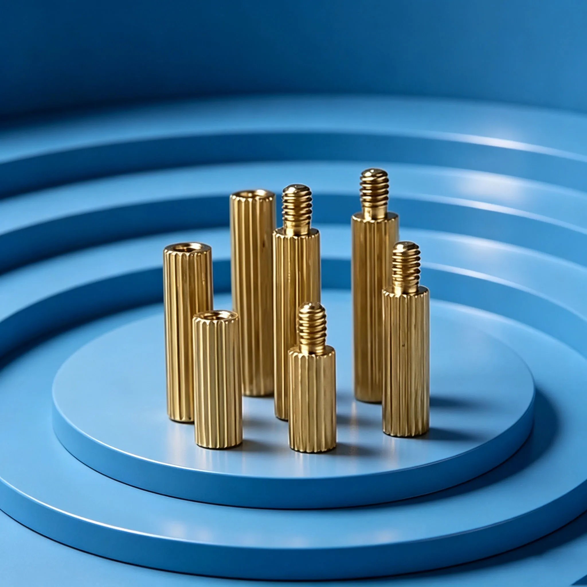 M2 Brass Knurled Standoff Spacers Male‑Female Thread Coupling Pillars PCB Electronic Mounting Support Stud Fastener Hardware