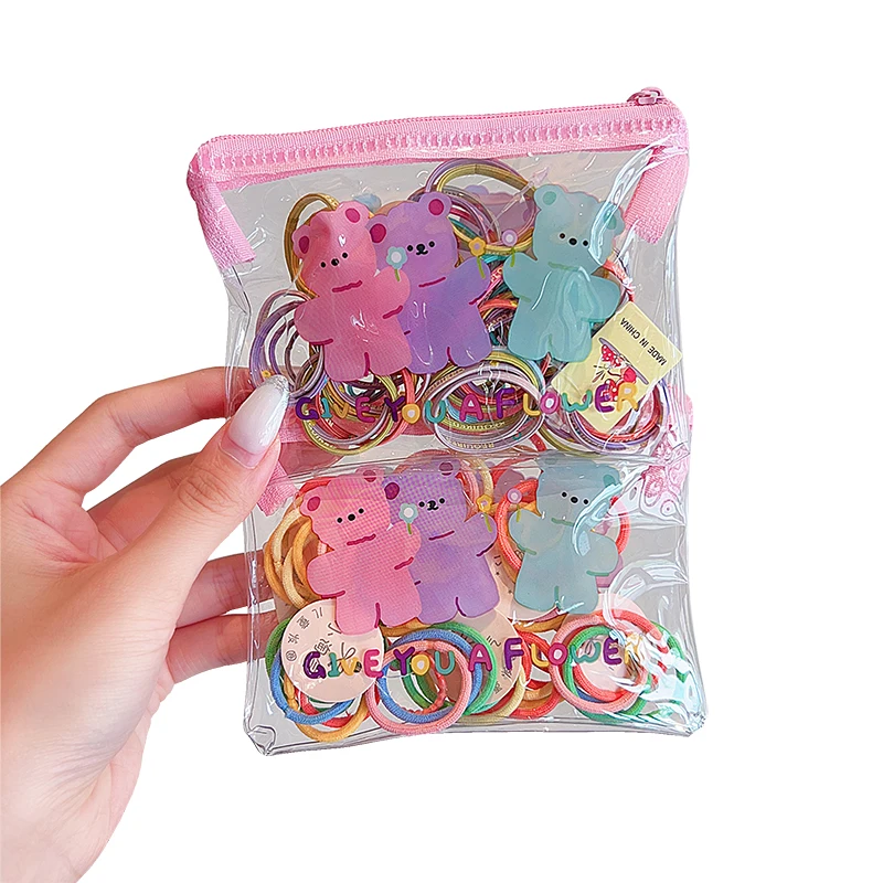 50 Stück/Beutel Macaron-farbige Haarbänder für Babys und Mädchen, weiche, hochelastische Gummibänder, koreanische Mode-Haargummis, Haar-Accessoires – Detail 7