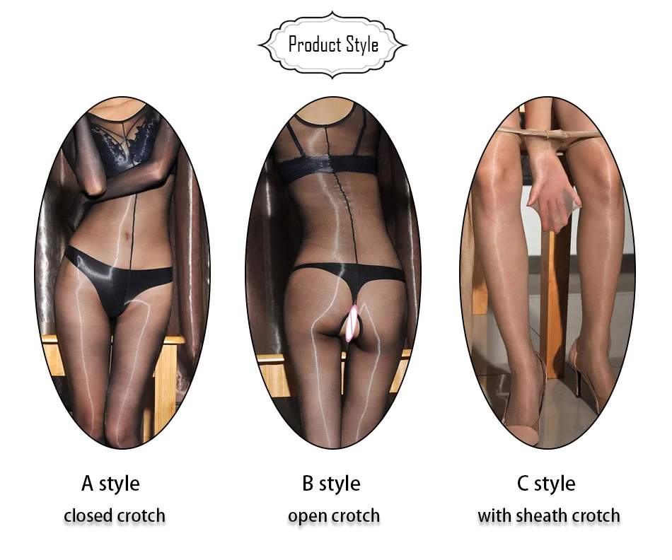 1D Oil Shine Encased Hand Bodyhose With Open or  Close or Sheath Crotch For Both Man & Woman Sexy Spandex Bodysuit DOYEAH 0018