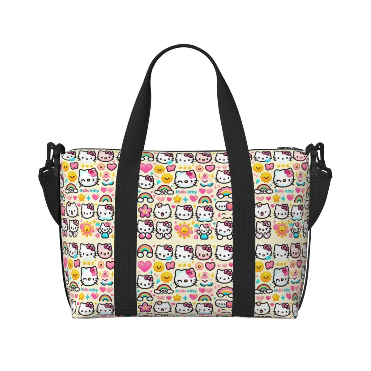

Пользовательские мультфильм Hello Kitty, японские продукты, сумка для покупок, женская большая вместительная милая аниме-спортивная пляжная дорожная сумка