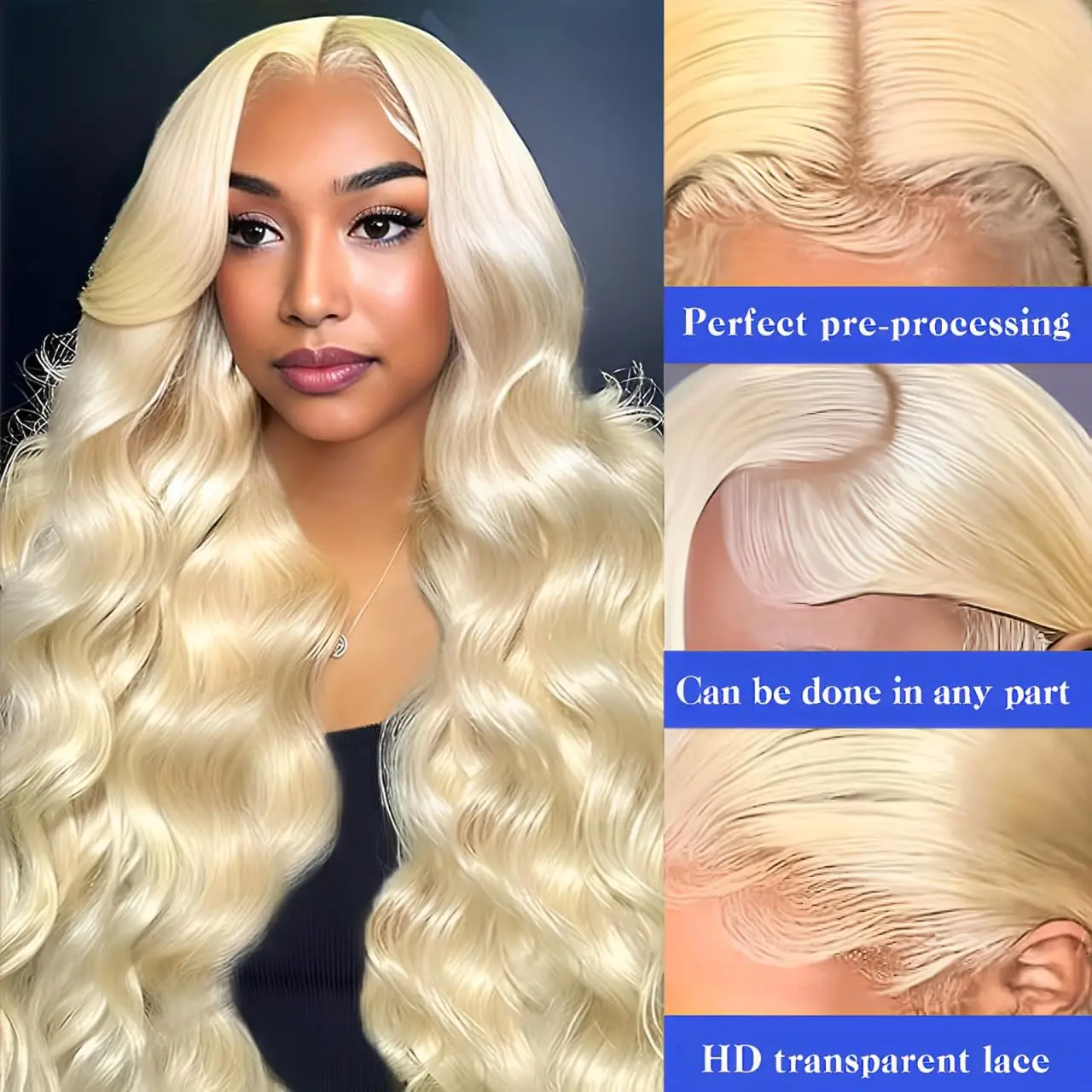 Pampering 613 Honey Blonde Body Wave 250 Density 13x6 HD Lace Front Human Hair Wigs 13x4 HD Lace Frontal Wig dla kobiet