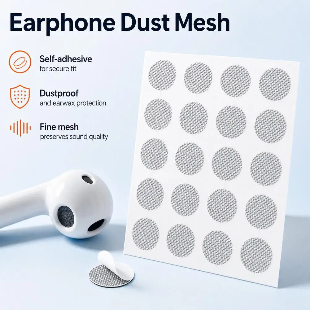 20PCS Earphone Dust Mesh Sticker Wireless Headphone Speaker Dustproof Net In Ear Earbud Accessories