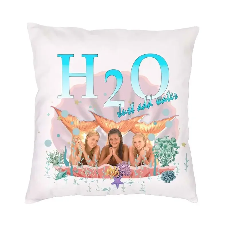 Funda de cojín con estampado de dibujos animados H2O Just Add Water, funda de almohada de tiro con estampado de doble cara para coche, funda de almohada fresca, decoración del hogar