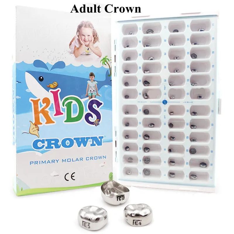 Dental Kids Crown And Adult Crown Molar Crown Stainless Steel Protect Kids And Adult Crowns Matrices Matrix Temporary Crowns