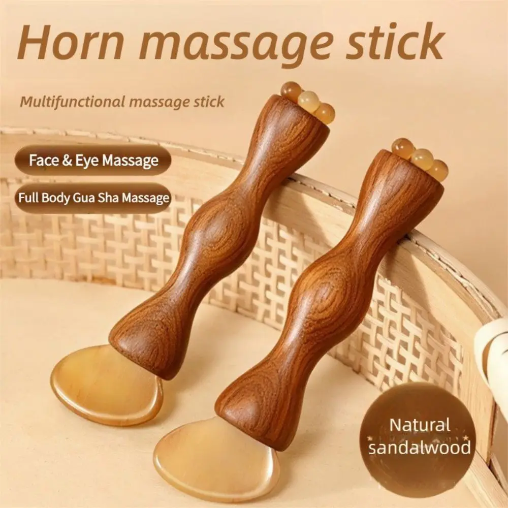 Lotus Flower Sandalwood Facial Massage Comb 2 In 1 Handheld Facial Massage Comb Double Ended Face Care Tools