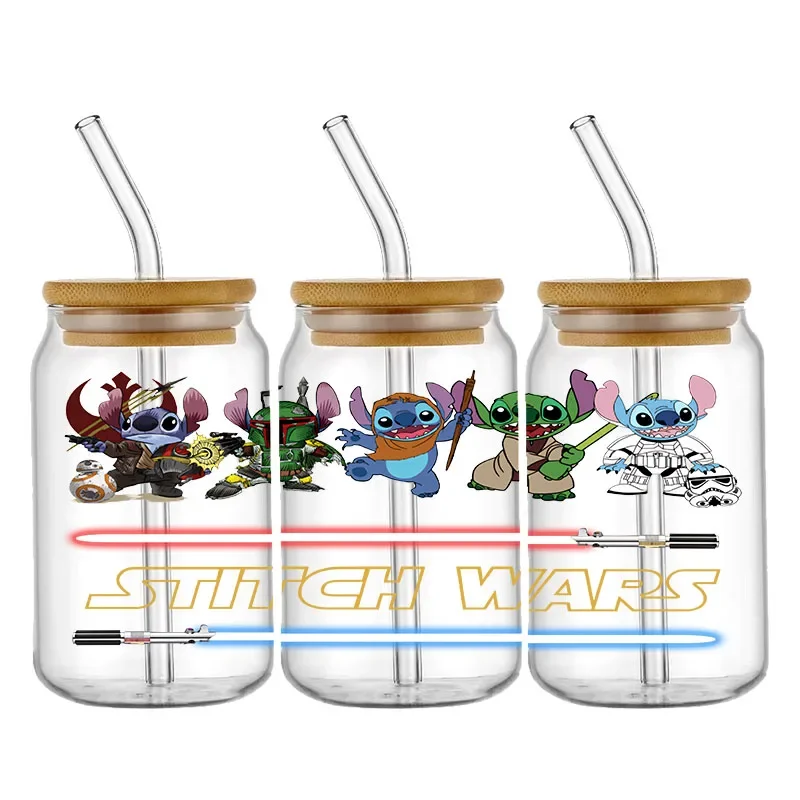 Cartoon Magical Elves UV DTF Wrap For 16oz Glass Cup Wraps Transfer Sticker Custom Sticker Labels DIY Logo Selfadhesive Durable