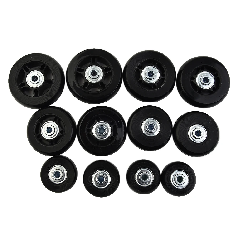 Compatible Luggage Wheel Set for Damaged For Suitcase Repair with Full Hardware Pack Rubber Build with Dual Bearing Core