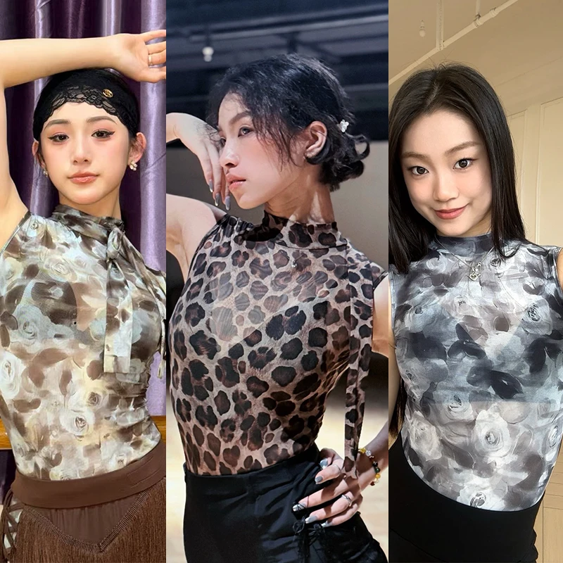 2025-sexy-maille-latin-haut-de-danse-femmes-justaucorps-sans-manches-adulte-rumba-salle-de-bal-danse-pratique-vetements-col-haut-hauts-dnv24362