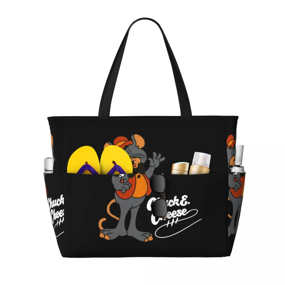 

Пляжная большая сумка Chuck E Cheese, спортивная сумка для занятий йогой, большая большая сумка, женская дорожная сумка, сумка для фитнеса