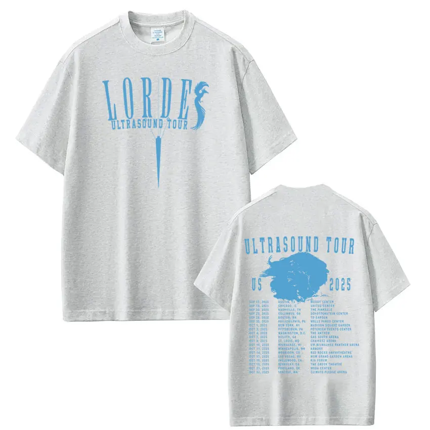 لورد الموجات فوق الصوتية جولة ميرش 2025 تي شيرت تقليدي الرجال النساء عالية الجودة الهيب هوب تي شيرت القطن عادية الجمالية العصرية تي شيرت