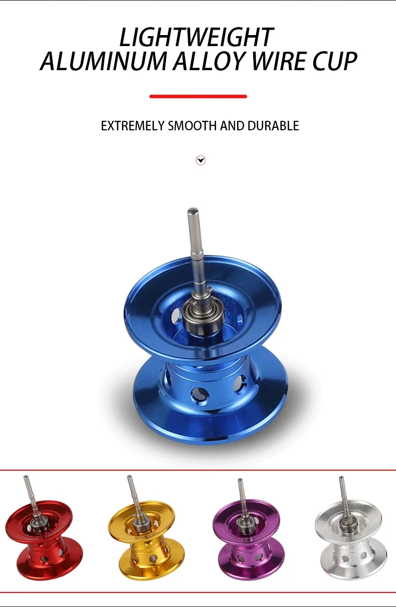 Übersetzung 7,2:1, maximale Bremskraft 18 LB, flache Spule, für Süßwasser- und Salzwasser-Angelrollen, Karpfen-, Hecht- und Barsch-Angelrollen, Baitcasting-Rolle. – Detail 7