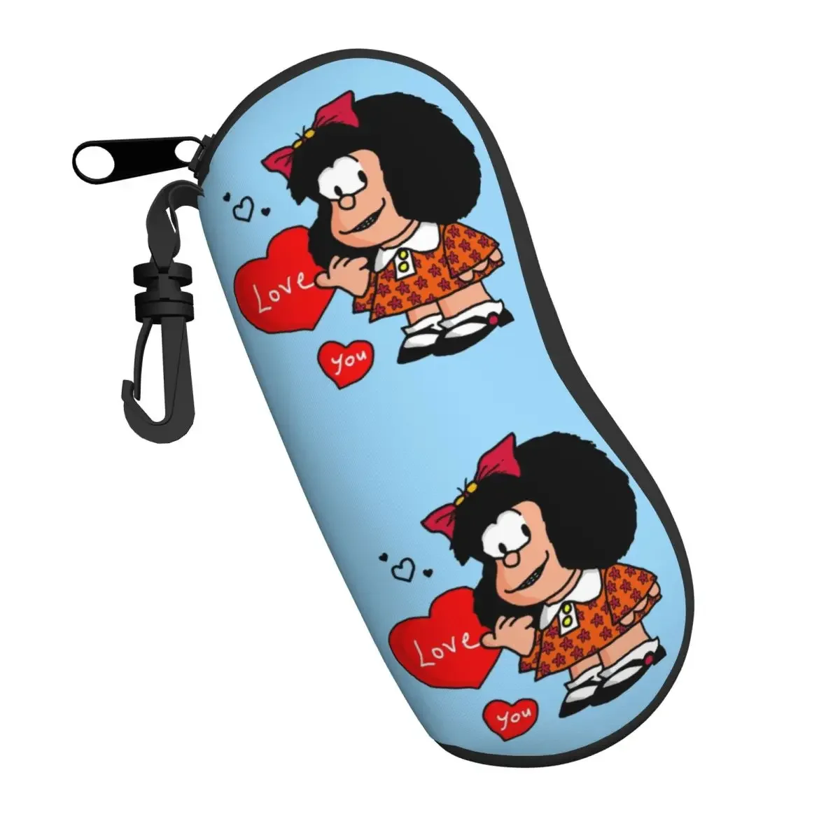 Mafalda Love You Shell Eyeglasses Case Women Men Cool Cartoon Quino Comic Glasses Case Sunglasses Box Pouch