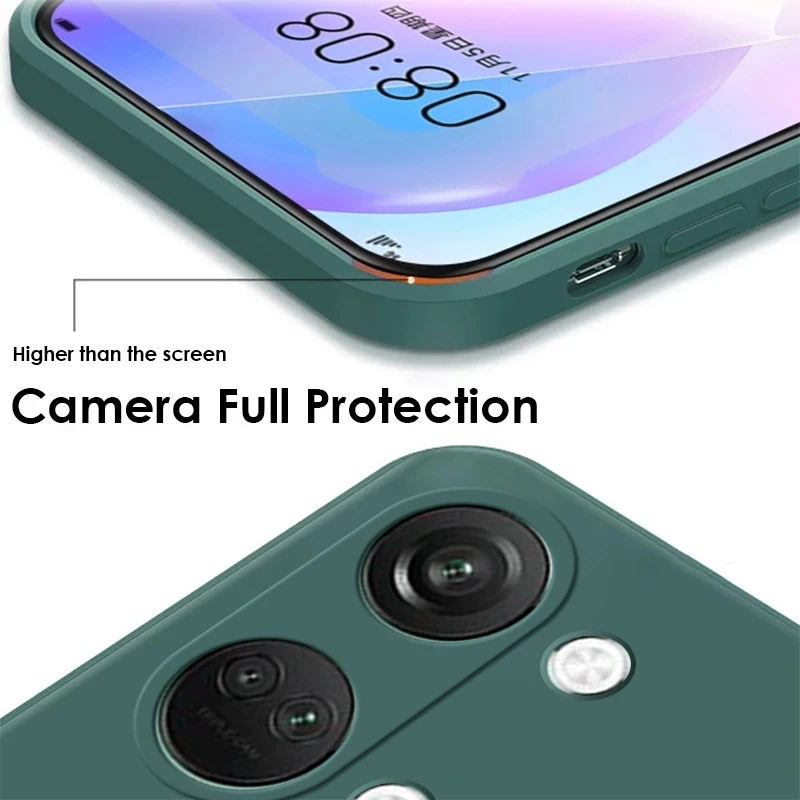 For OnePlus Nord 3 Case Liquid Silicone Camera Lens Protector Phone Case For OnePlus Nord 3 One Plus Nord 3 Nord3 Soft TPU Cover