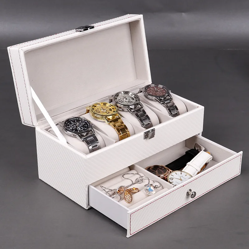 صندوق تخزين نظارات شمسية VANSIHO مع قفل وساعة وجراب ملحق ، صندوق هدايا جميل ، طراز عصري