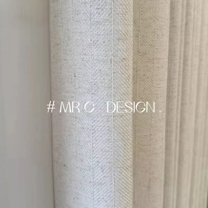 Natural Linen Semi Shading Curtains for Texture Cotton Linen Living Room Bedroom Balcony Window Customized Finished Products