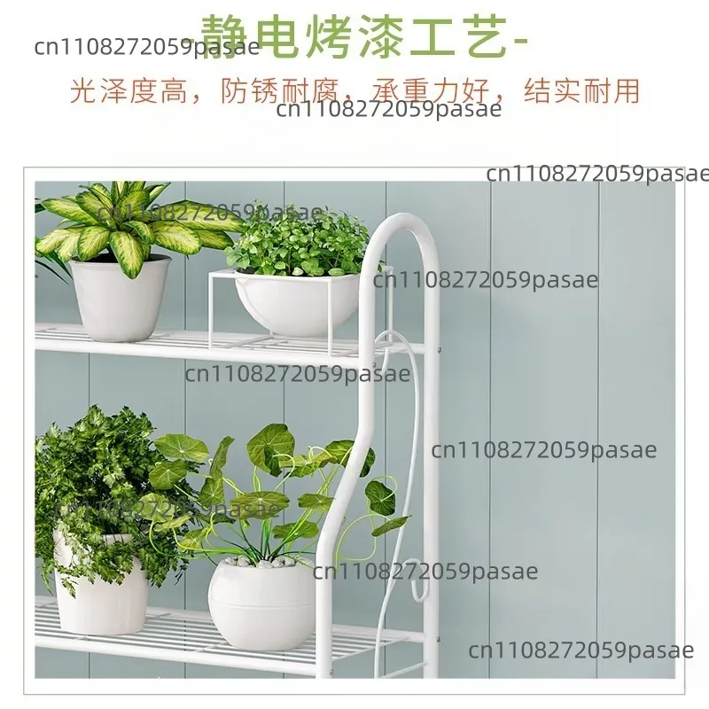 Ironwork Plant Shelves Balcony Flower Stand Multi-Layer Planters for Indoor Ironwork Plants Garden Indoor Outdoor Shelf