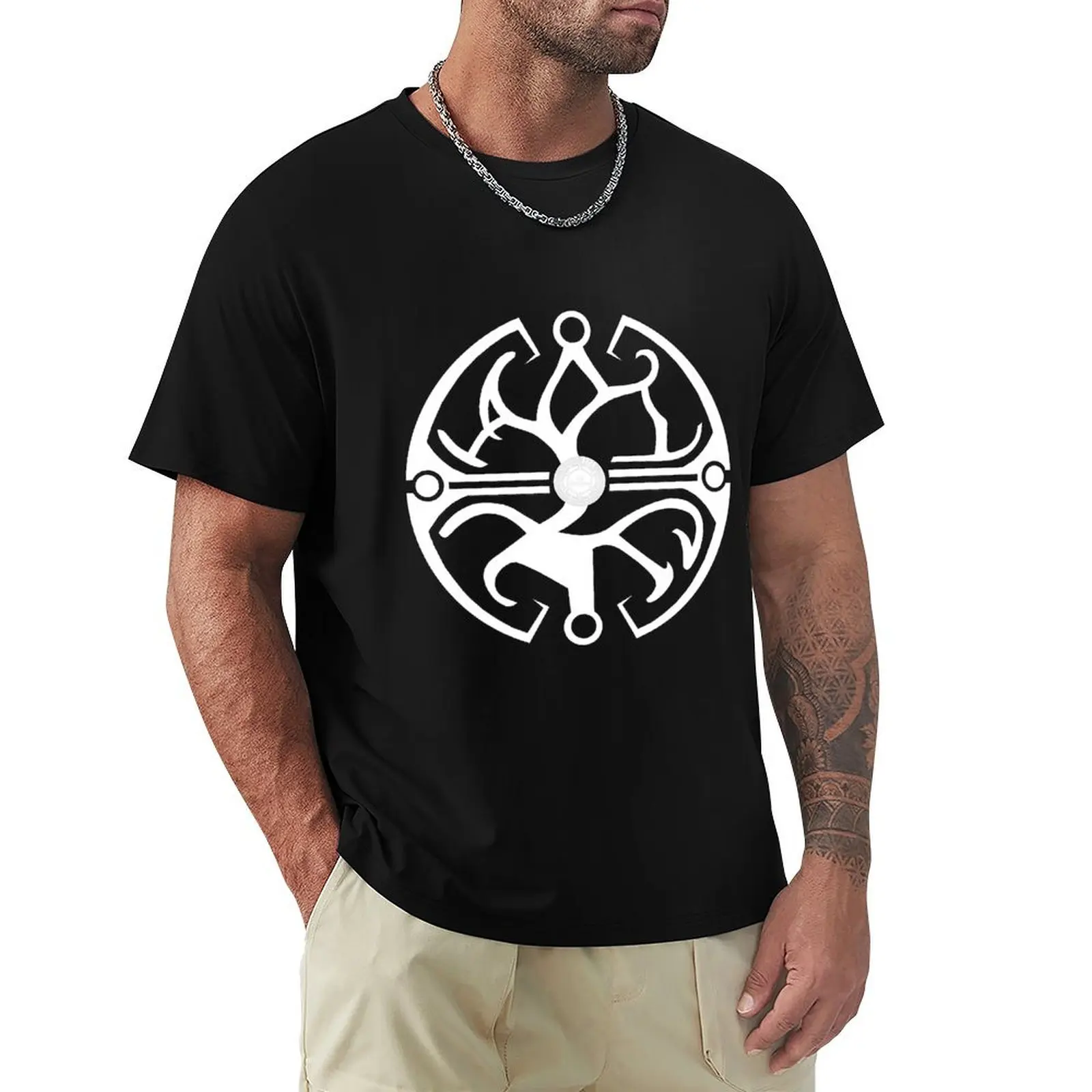 DFC/TLJ Balance Symbol (White/Black) T-Shirt Casual All Match Tee Shirt for Men